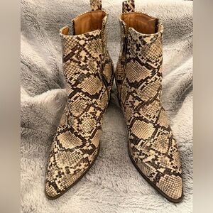 Celeste Snakeskin Pattern Ankle Booties